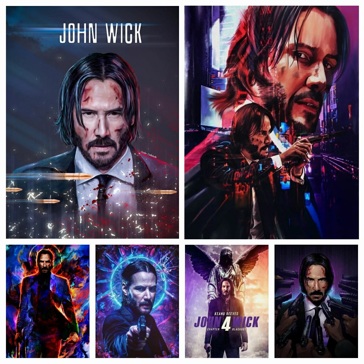 

John Wick Movie Character 5D DIY Diamond Painting Mosaic Full Square Round Drill Cross Stitch Rhinestones Embroidery Home Decor