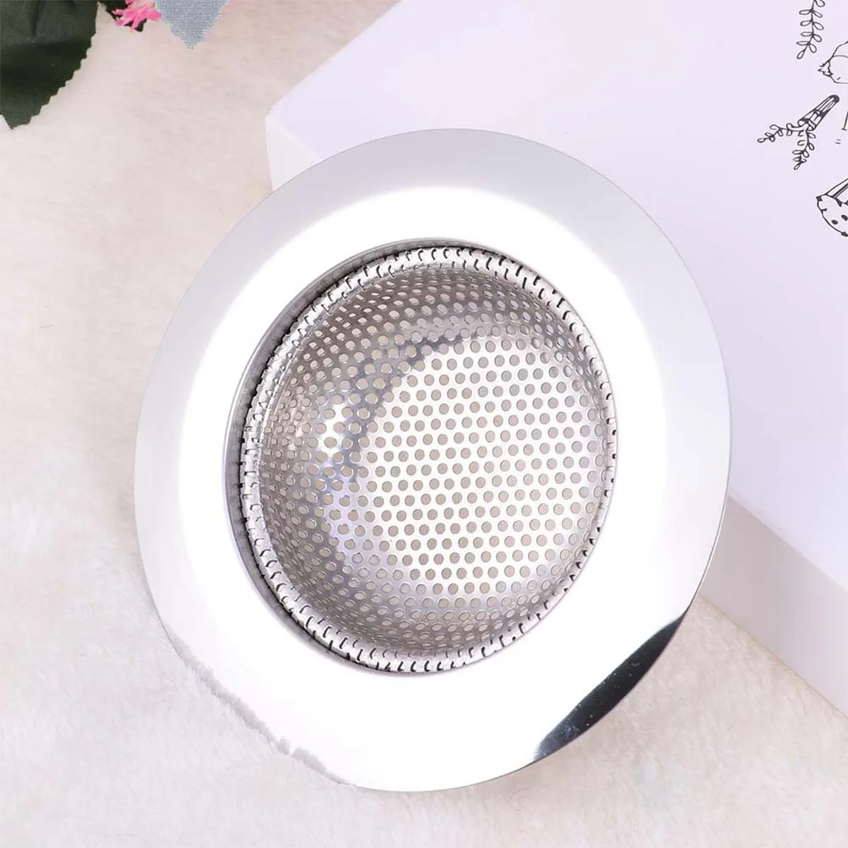 

11Cm Kitchen Sink Filter Stainless Steel Drain Mesh Basket Anti-Clog Oval Shape Quick Drainage Easy Clean Dishwashing Tool Drain