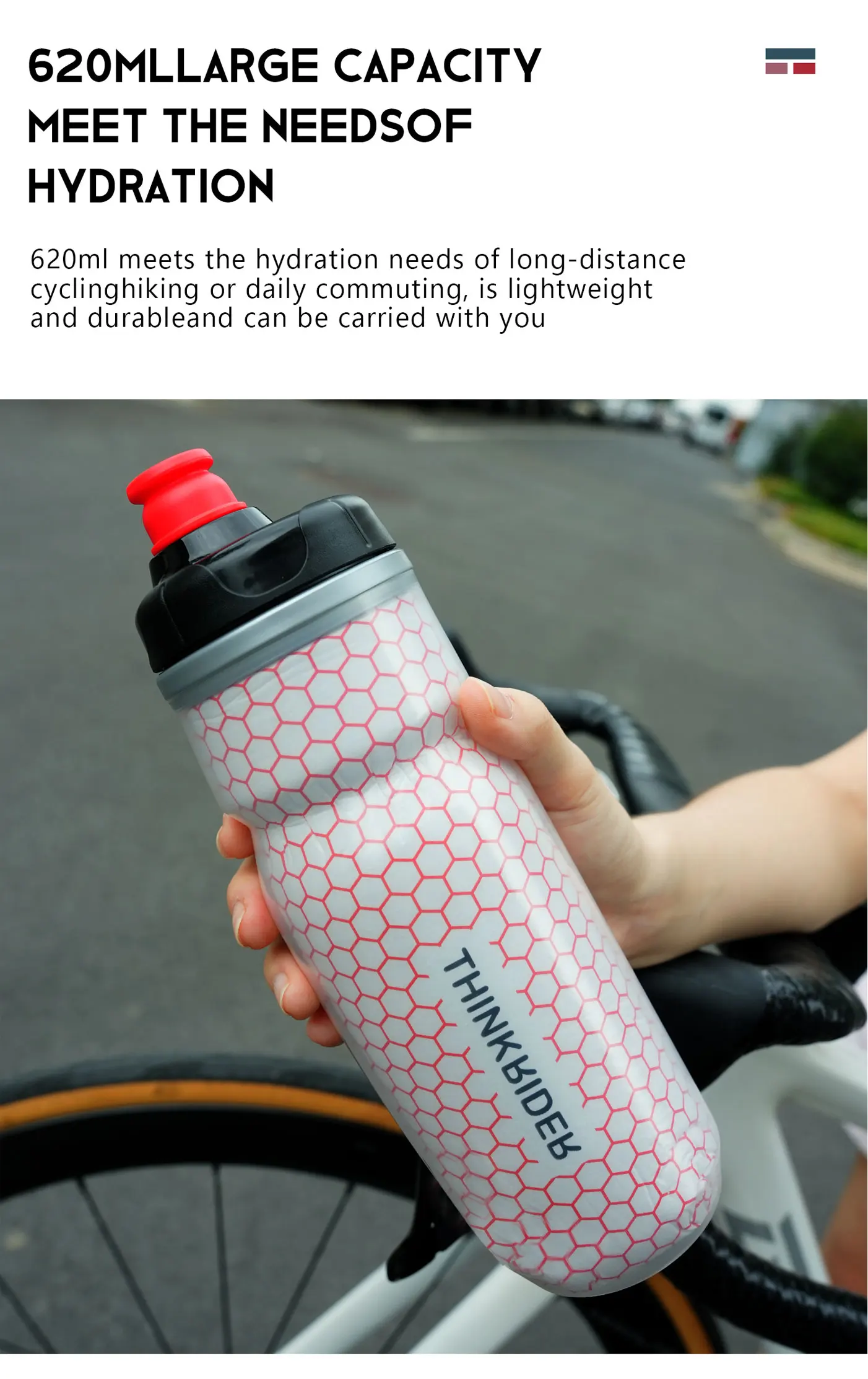 ThinkRider 620ML Cycling Keep Cold Bottle MTB Road Bike Portable Cup Lightweight Outdoor Water Bottle Bike Accessory_maomaolike.com