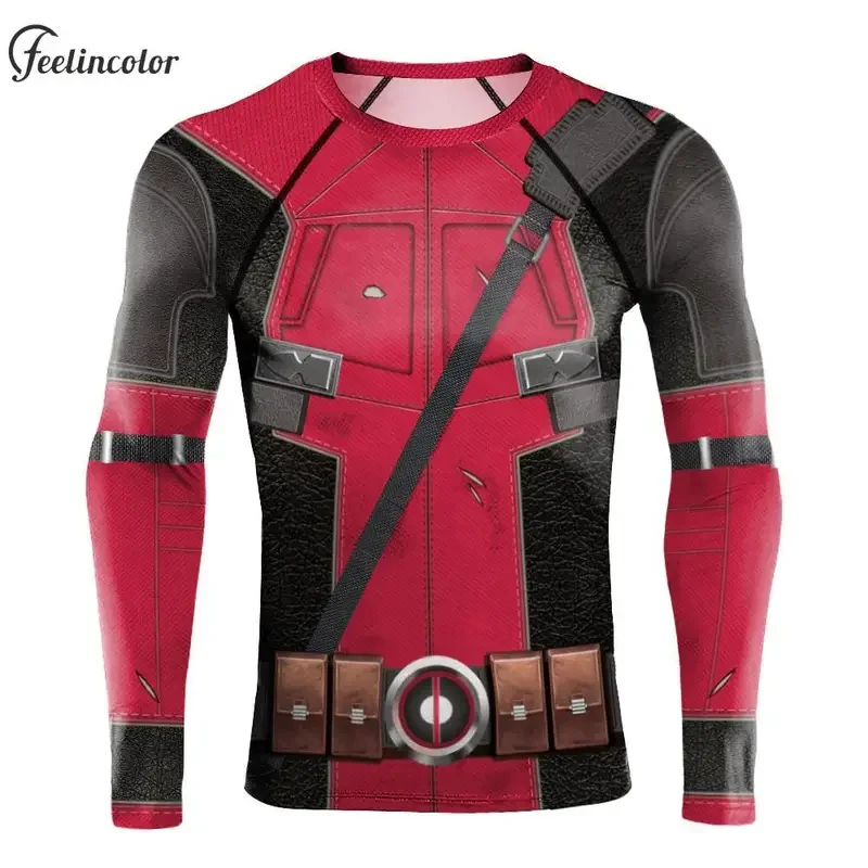 Wolverine Deadpool Compression Shirts Men Long Sleeve T-Shirts Gym Elastic Fitness Sportwear Fancy Party Clothes Male Clothing