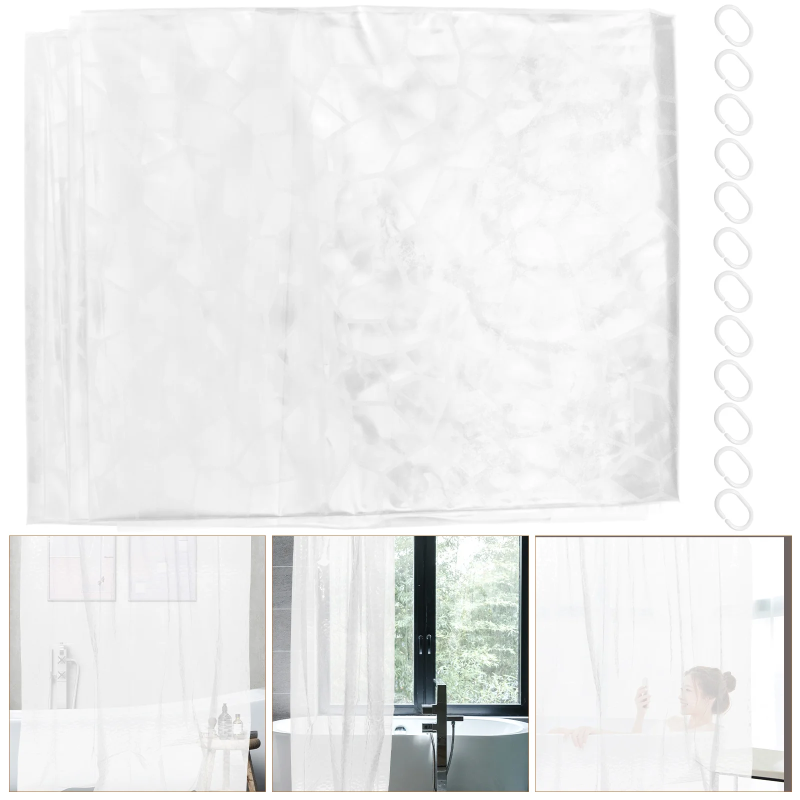 

Shower Curtain Peva Premium Decorative Bathroom Shower Liner Long Thickened Bathtub Curtain Bath Accessory
