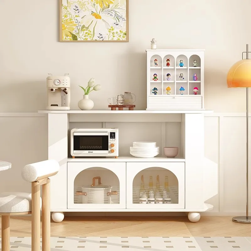 

French cream style dining side cabinet integrated storage cabinet against the wall living room wall