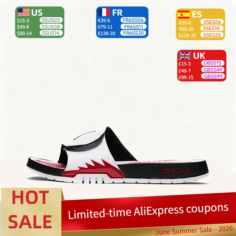 

Nike Jordan Hydro5 Soft, Durable, Comfortable, Slip-Resistant Flip-Flops Unisex Style, Black 555501-101