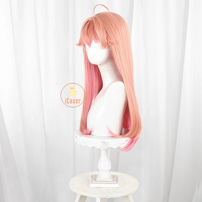 Anime Witch Watch Nico Wakatsuki Cosplay Wig Orange Pink Long Hair