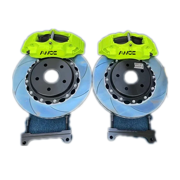 Heißer Verkauf Racing Bremssätze 5200 4 Topf Kolben Bremssattel Kit für Honda Civic R17 2012-2022 Angepasst Rosa Logo