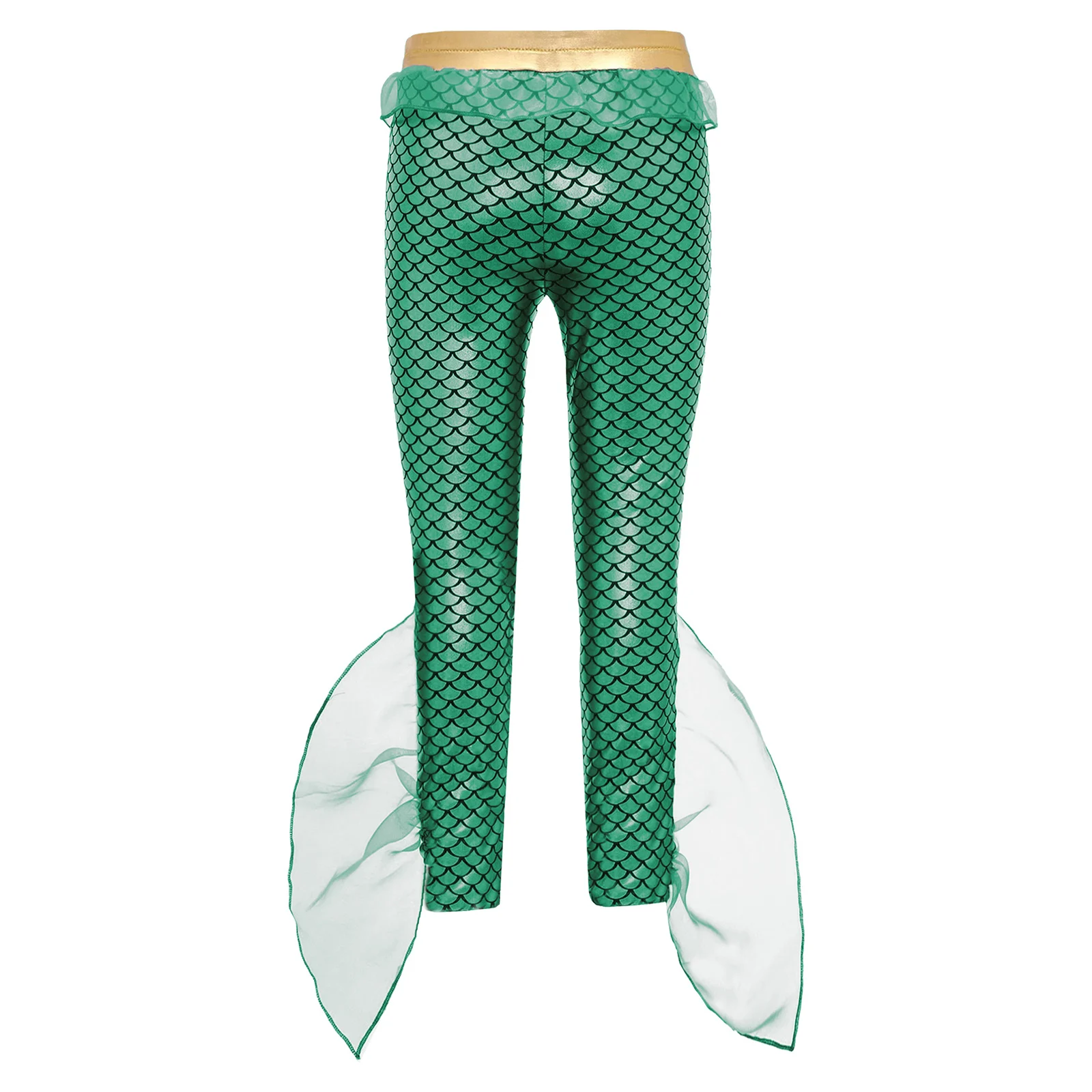 Pantalones de sirena para niñas y niños, disfraz del rey de los mares, pantalones de natación con volantes y estampado de escamas de pescado, ropa de playa, disfraz de Cosplay Rave de Halloween