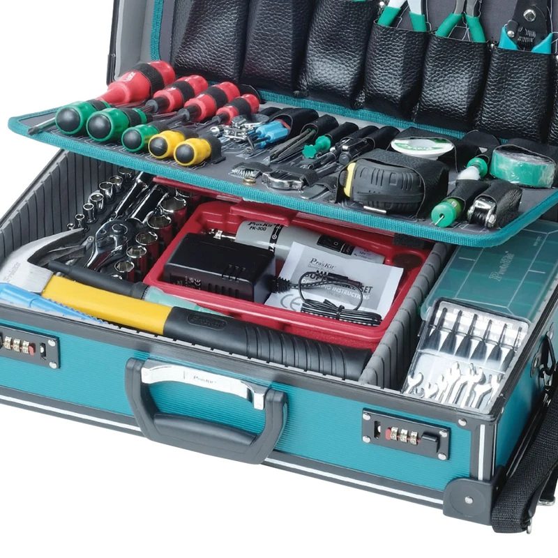 Pro'sKit أدوات الصيانة الإلكترونية 107 قطعة 1PK-1990B-1 240 فولت الكهربائية عدة حفر كم مفك صيانة أدوات لحام