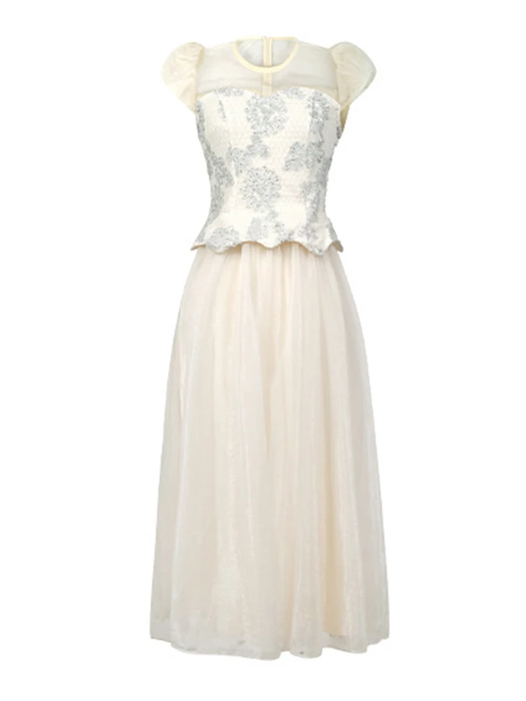 우아한 페어리코어 시스루 튤 이브닝 드레스 여성용 시스루 스윙 맥시 정장 파티 볼 가운 여성 프롬 데이트 드레스