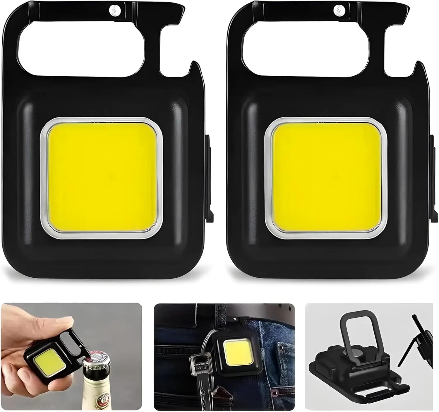 Mini torcia a LED portachiavi in lega di alluminio portatile COB lampade da campeggio pesca all'aperto escursionismo lanterna luci da lavoro di ricarica USB