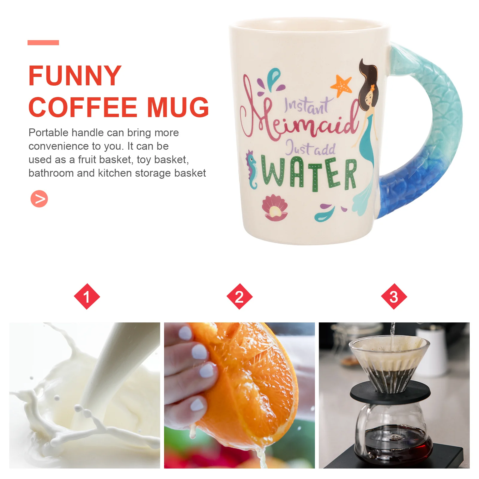 

400Ml Kawaii Mermaid Ceramic Coffee Cup Cute Mug for Tea Milk Juice Drinkware Decor Funny Coffee Mug Funny Tea Cup