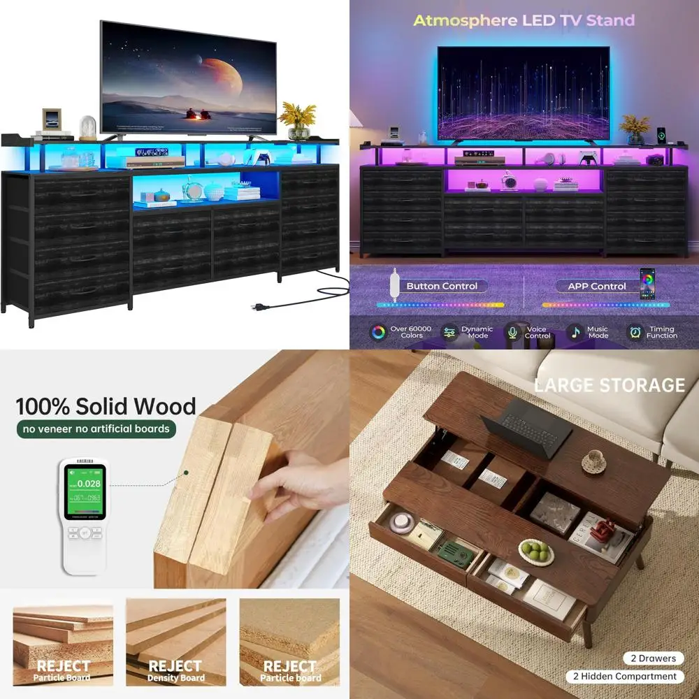 طاولة قهوة مصنوعة من الخشب الصلب بنسبة 100% لغرفة المعيشة، وطاولات حديثة لمنتصف القرن مع أدراج وتخزين كبير، وقهوة من خشب البلوط