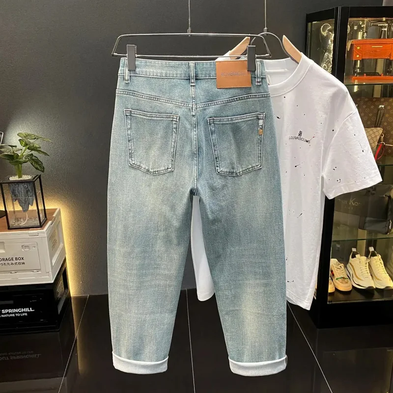 2026 New Spring and Autumn Vintage Style Loose Straight Faded Jeans for Men High Quality Versatile Casual Long Denim Pants