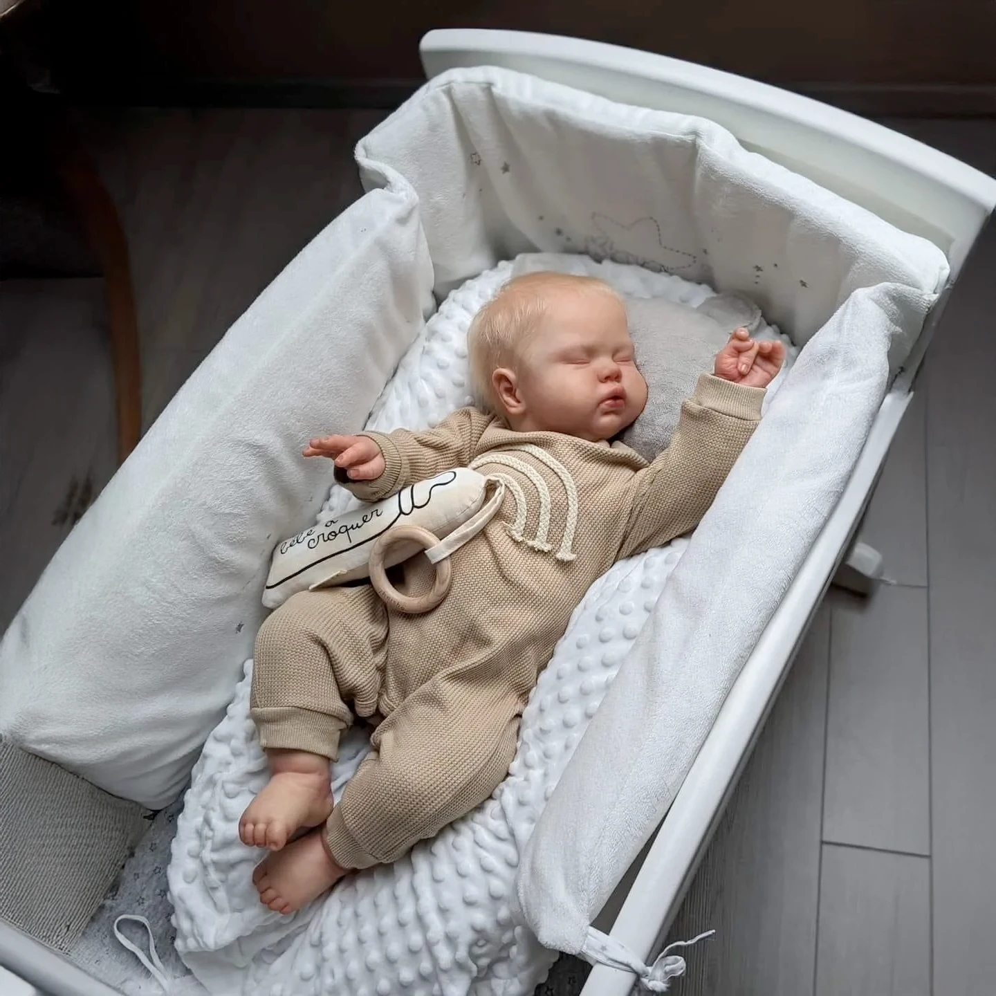 NPK 19inch Lifelike Newborn Baby Doll Pickle Reborn Baby Size Real Picture Handmade 3D Skin