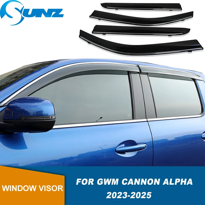 

Side Window Deflector For GWM Cannon Alpha Shanhai Cannon 2023 2024 2025 Window Visor Weathershield Wind Sun Rain Snow Guards