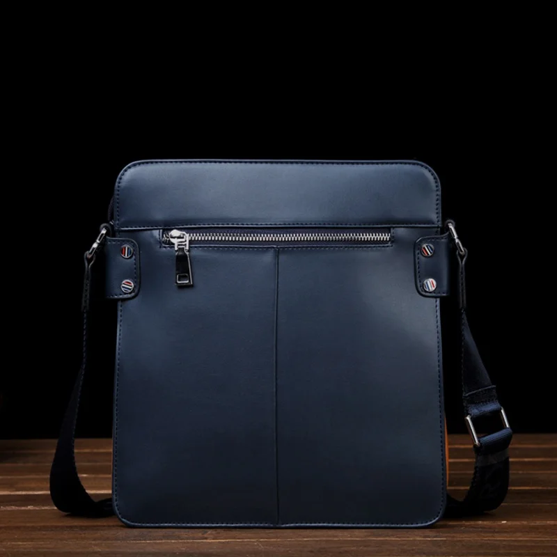 Luxury Leather Men Shoulder Bag Large Capacity Crossbody Messenger Bags Fashion Male Shoulder Strap Handbags Ipad Bag