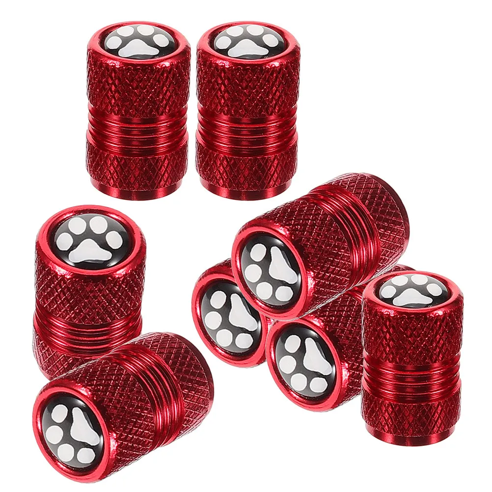 

8Pcs Car Tire Valve Stem Caps Metal Paw Print Design Valve Covers for Trucks Motorcycles Suvs Bikes Exterior Accessories