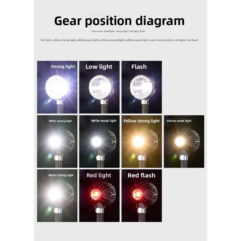 مصباح يدوي XHP70 جديد مع أضواء أمامية وخلفية: عالي الطاقة، قابل لإعادة الشحن، يدوم طويلاً للعمل والطوارئ #5
