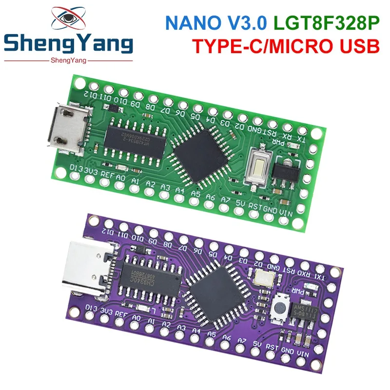 LGT8F328P-LQFP32 MiniEVB TYPE-C MICRO USB Compatible With ATMEGA328 Nano V3.0 LGT8F328P CH9340C / HT42B534-1 SOP16 For Arduino