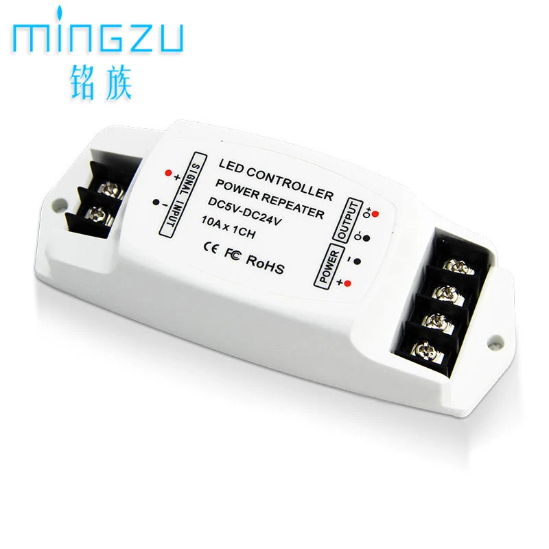 LED power amplifier DC12-24V Single color controller Power expansion repeater led strip light Synchronous dimming signal control