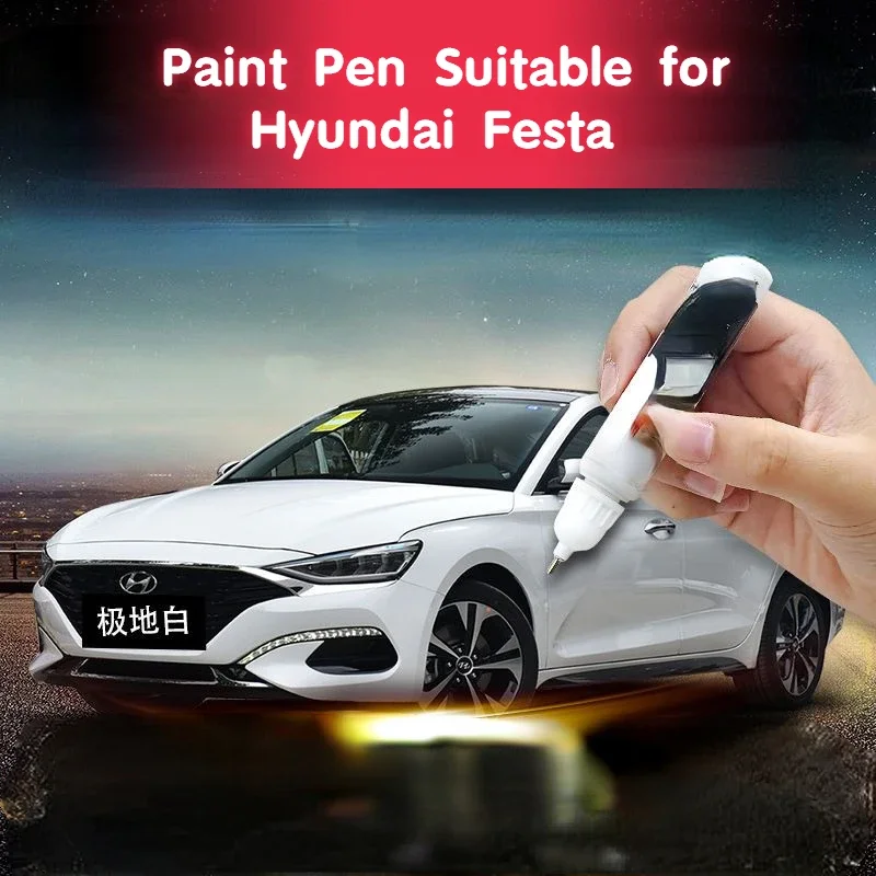 Paint Pen Suitable for Hyundai Festa Lafesta Car Paint Fixer Scratch Repair Product Polar White Original Car Paint Night