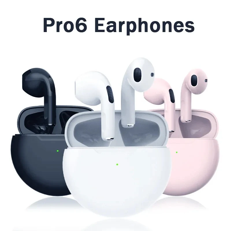 Air Pro 6 TWS Wireless Headphones with Mic Fone Bluetooth Earphones Sport Earbuds Pro6 J6 Headset for Xiaomi Huawei