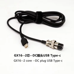 1.2M GX16 2Pin do TYPE-C kabel zasilający DC USB dla liniowego przewód zasilający prądu stałego hi-fi LPS