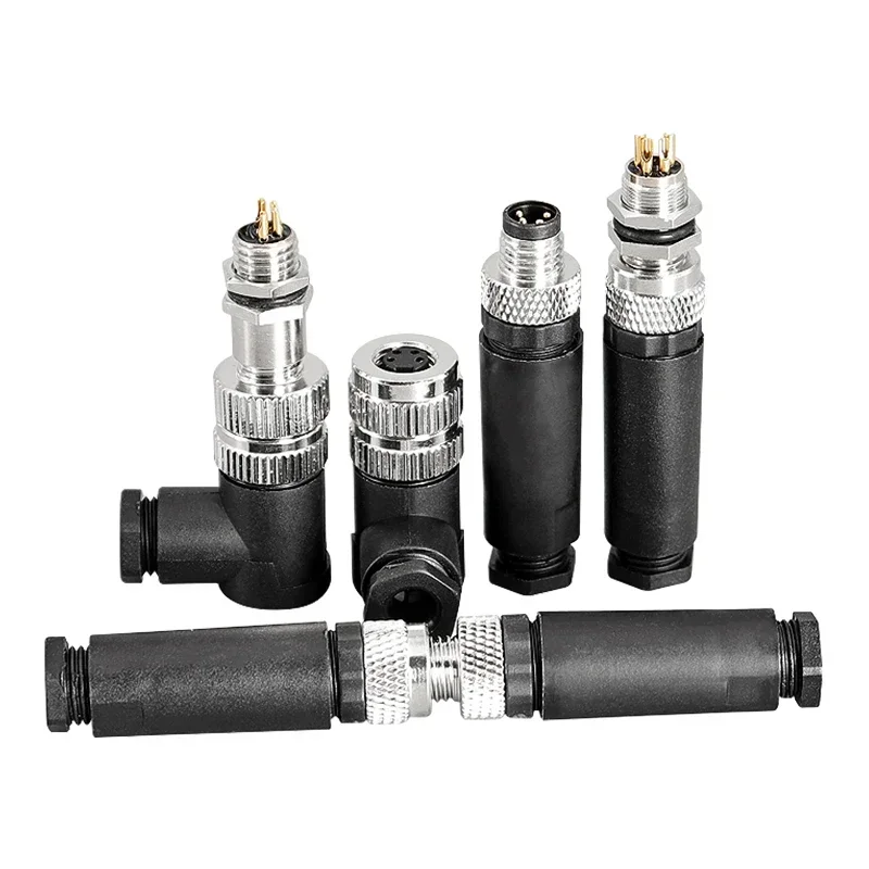 M8 3pin 4pin 5pin sensor connector waterproof male&female plug screw threaded coupling 3 4 5Pin