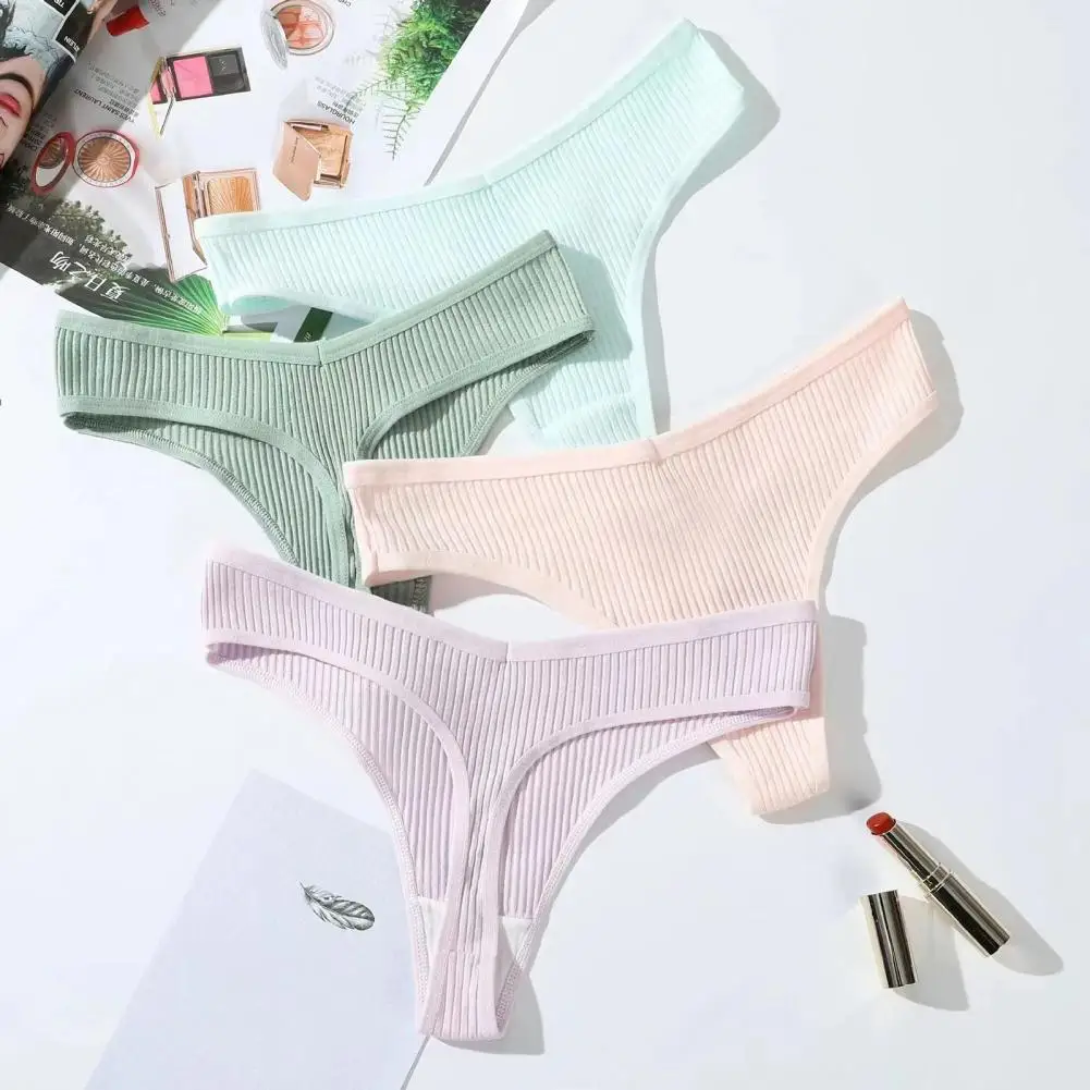 

Women Thong, Low-waist, Seamless, Solid Color, Thread Elastic Sport Casual Briefs Panties, Female Underpants, G-String Lingerie