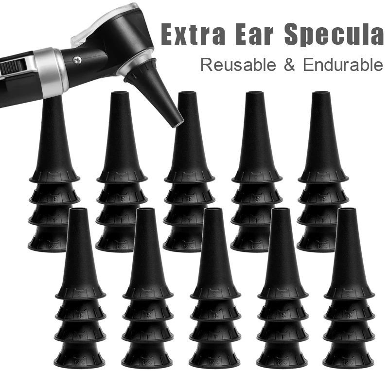 4PCS/Lot Medical Reusable Otoscopio Non Disposable Speculum Otoscope Earmuff Accessory Ear Care Otoscope Nozzle Specula Cone Tip