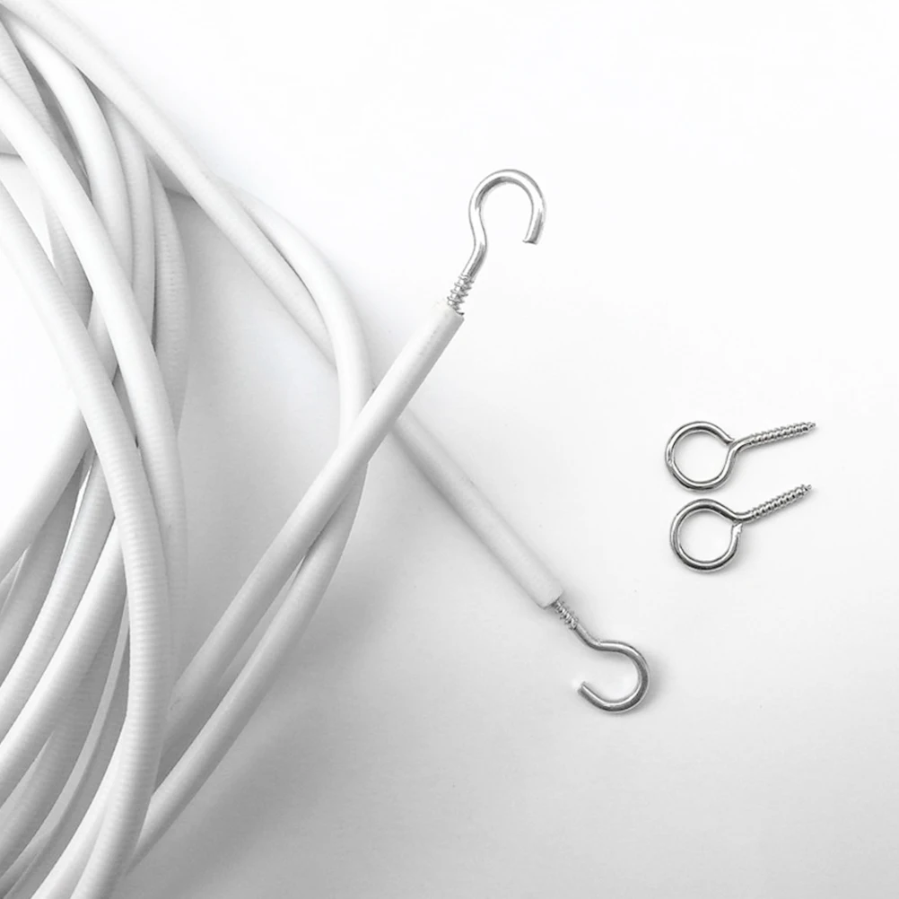 

3 Meters Pvc Steel Wire Curtain Rope With 4 Sheep Eye Nails Corrosion Resistant Easy Install Extendable Plastic