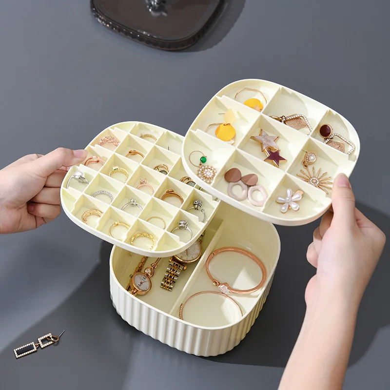 

Multi Layer Mini Jewelry Organizer Display Travel Jewelry Case With Transparent Lid For Earrings Necklace Ring Storage ﻿