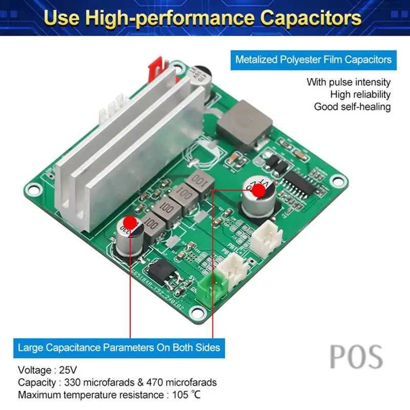 

TPA3116D2 Audio Amplifier Board 2.0 Channel 2X50w Stereo HIFI Power Subwoofer Audio Amplifier Module DC12V-POS