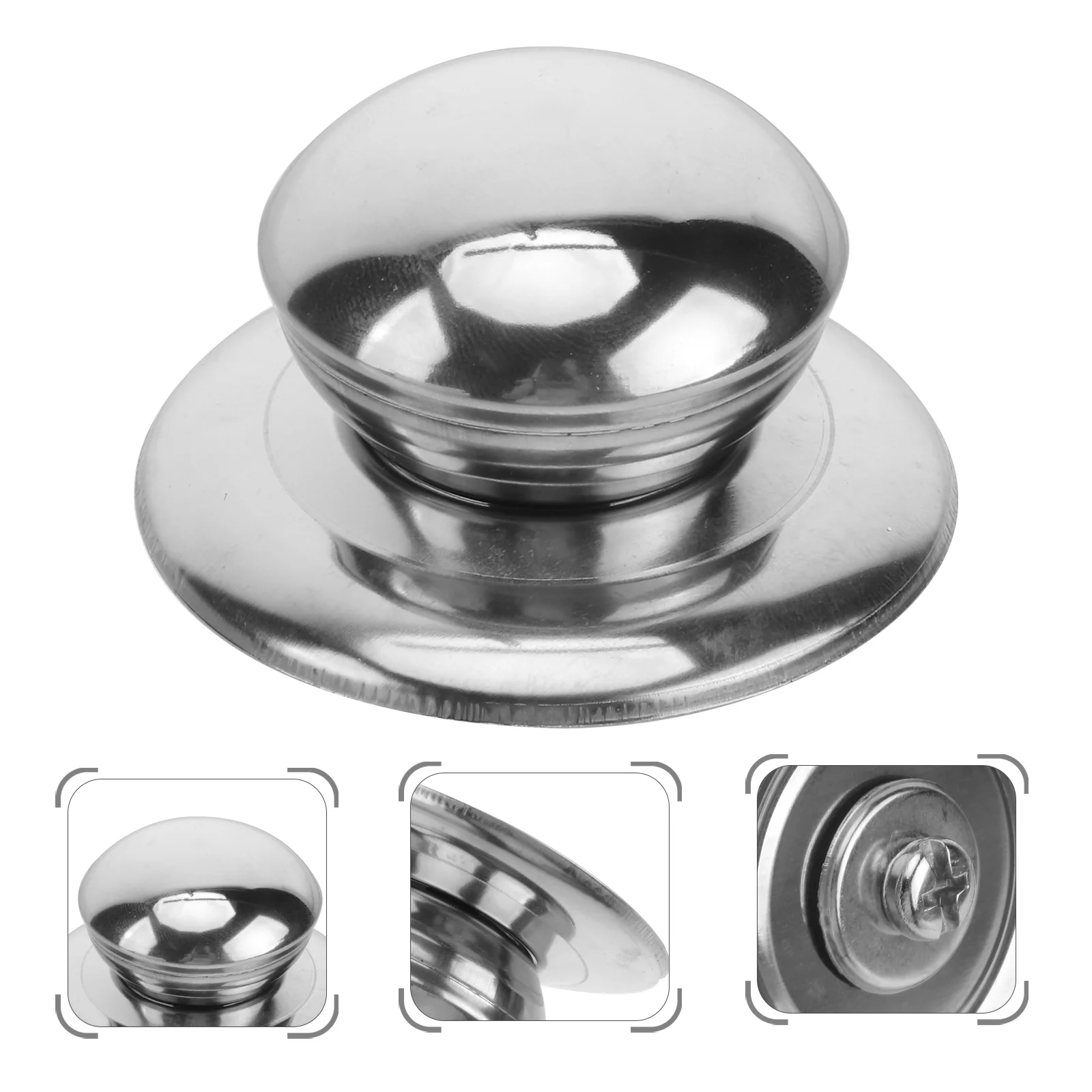 

2 Pcs Pot Cover Handle Lid Knob Stainless Steel Grilling Platter Frying Pan Replacement Baking Trays for Oven