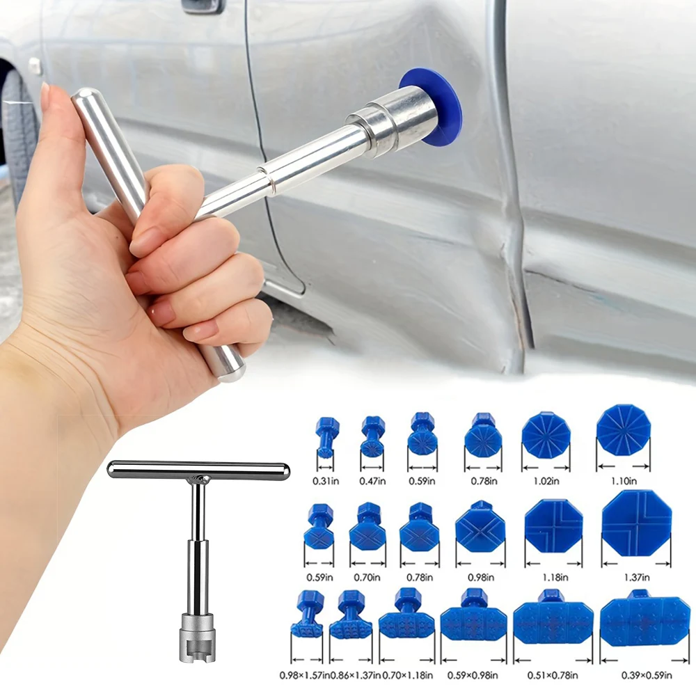 Universal Car Hail Pit Sagging Repair Tools Dent Metal T Pull Suction Cup Kit For Auto Remove Dents Tabs Sheet Metal Repair