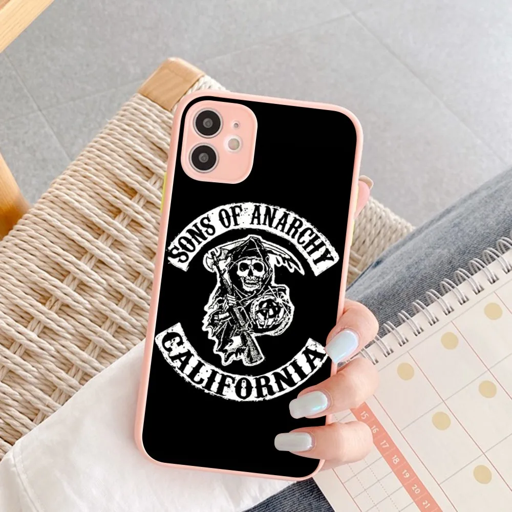 American TV Sons of Anarchy Phone Case for iPhone 14 11 12 13 Mini Pro Max 8 7 Plus X XR XS MAX Translucent Matte Cover