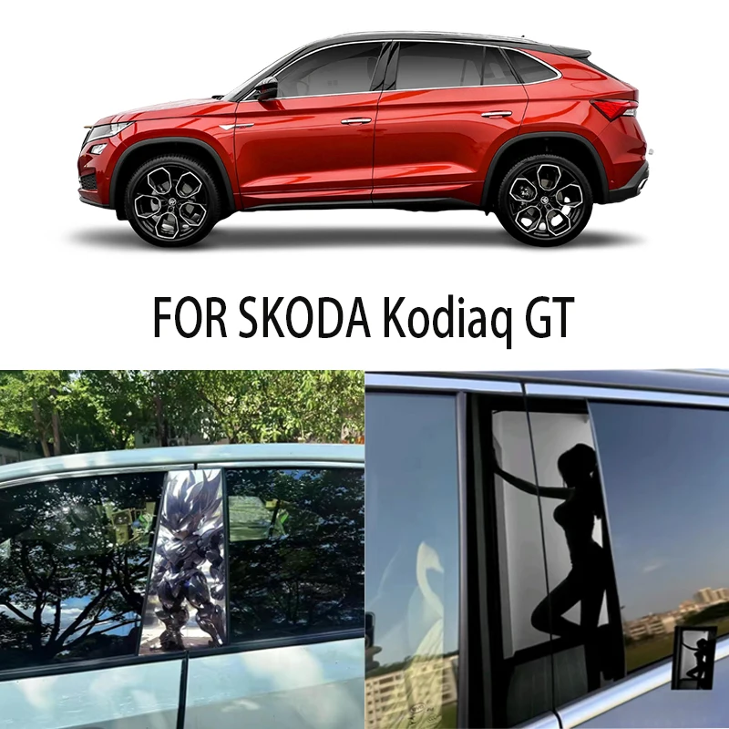 

Door Window Decoration Trims Pillar Posts Stickers Auto Styling For SKODA Kodiaq GT Car accessories