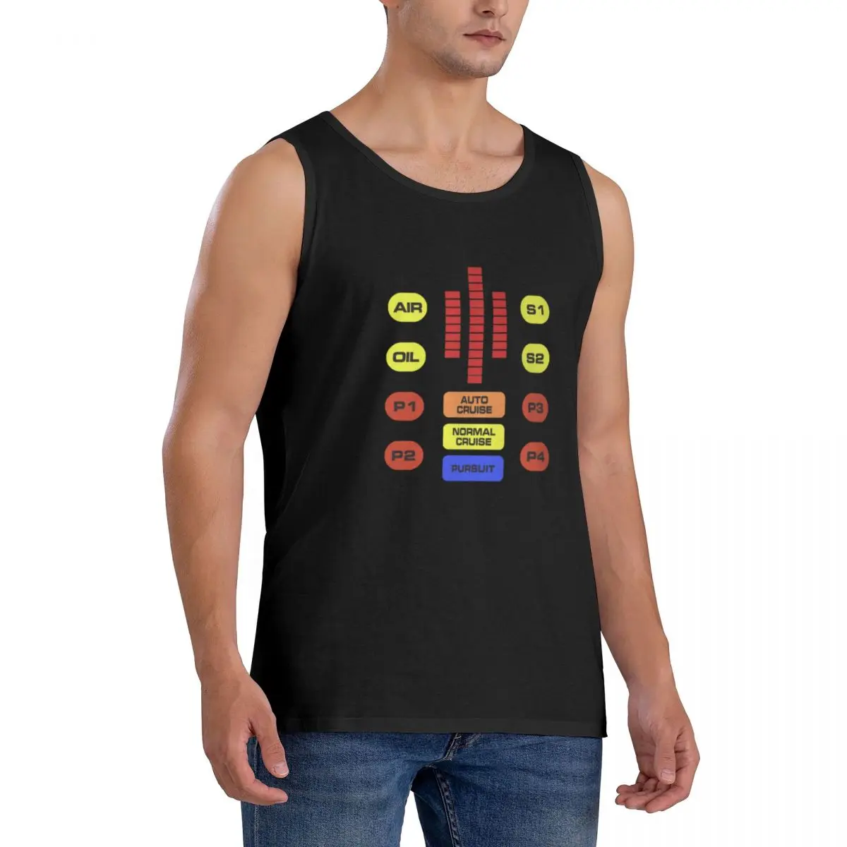 100% Cotton Kitt Voice Box Knight Rider Sleeveless T-Shirt Men Workout Sports Clothing Tops Men's Crew Neck Vest