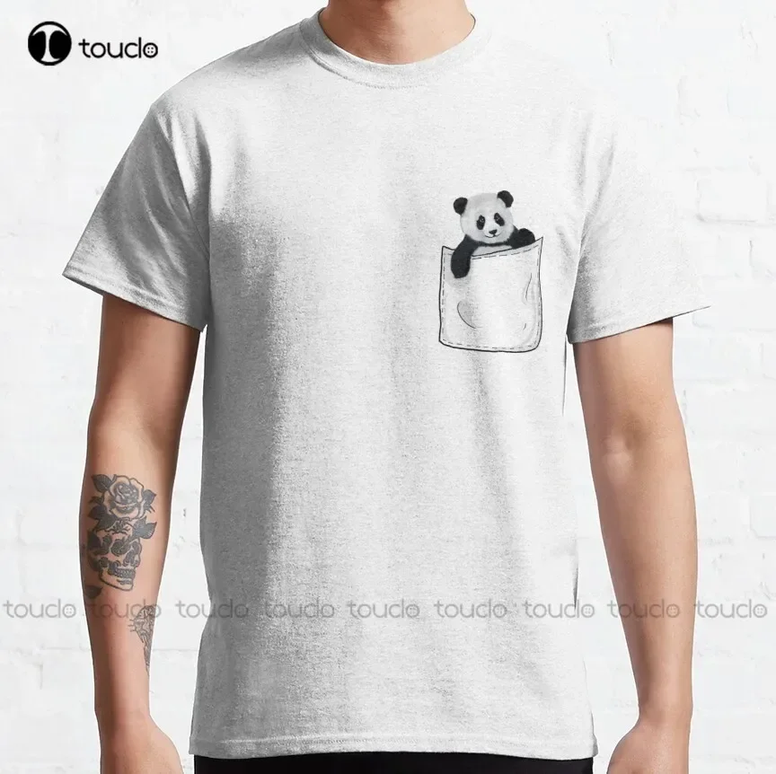 Panda In A Pocket Classic T-Shirt Men'S Golf Shirts Custom Aldult Teen Unisex Digital Printing Tee Shirt Fashion Funny Xs-5Xl