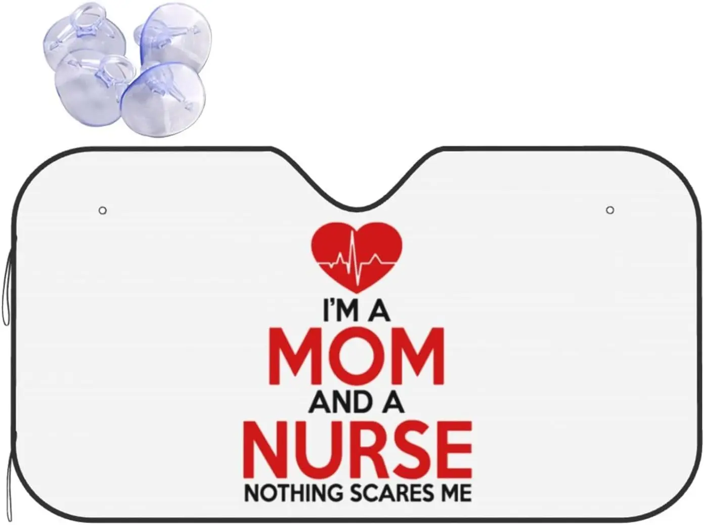 I Am A Nurse and A Mom Nothing Scares Me Fashion Car Windshield Sunshade Sun Visor Shield Sun Shade Protector for Cars Trucks