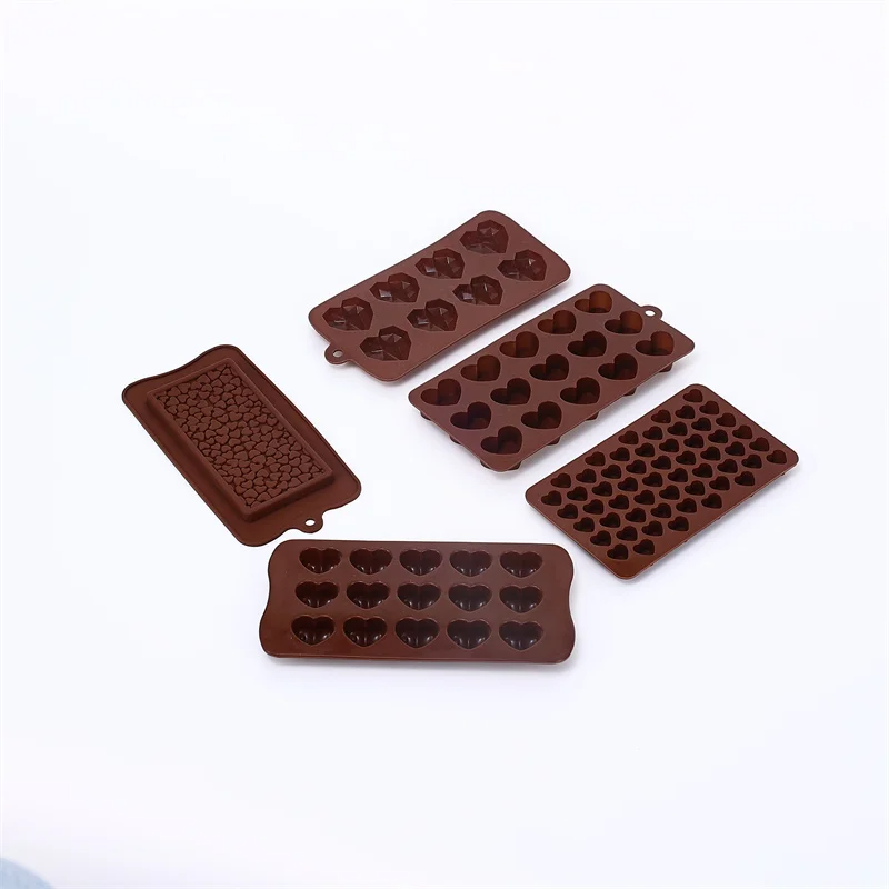  Heart Silicone Mold Baking 3D Love Chocolate Candy Pastry Tools Cake Decoration Silicone Ice Cube Tray Kitchen Accessories 
