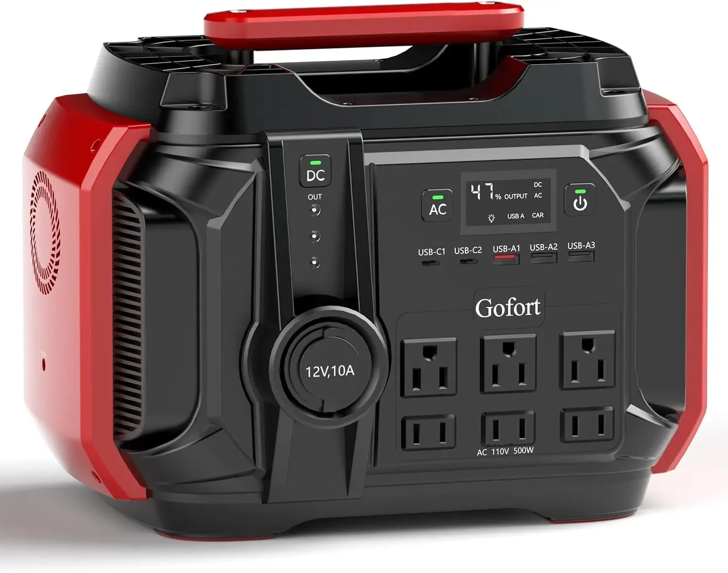 

Portable Power Station 500W, 540Wh Outdoor Solar Generator with 6*AC 110V Outlets (Peak 1000W) for Home Emergency