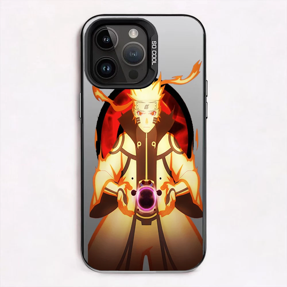 bilibili Anime Naruto Uzumaki Phone Case For iPhone 8 11 12 13 14 15 Mini X XR XS PRO 15promax 14pro  MAX Plus Shell laser