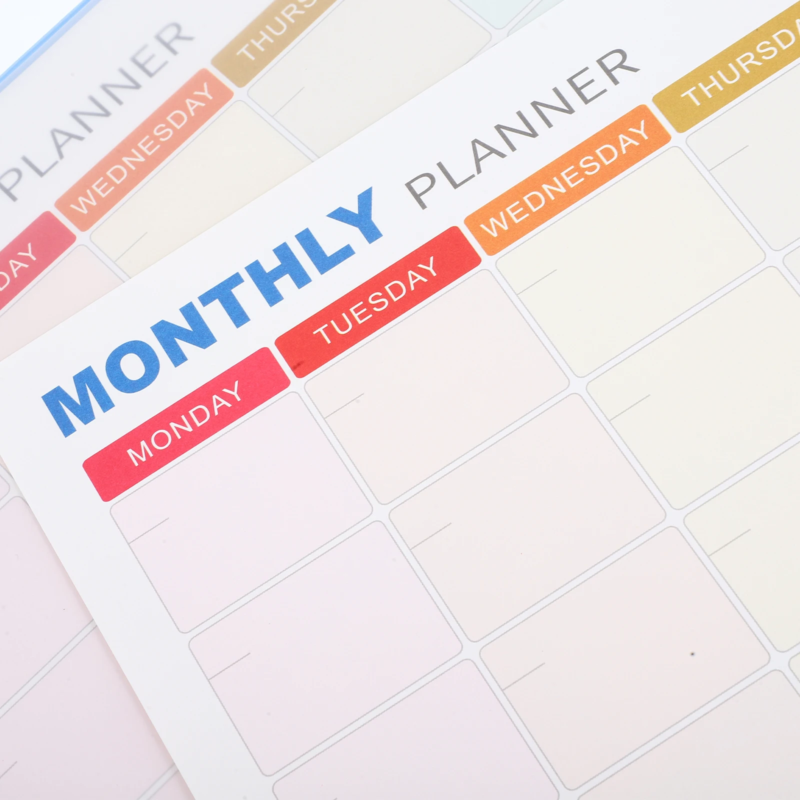 Undated Blank Calendar Sheets A4 Monthly Planner Blue Desk Notebook Home Office Task Scheduling Productivity Tools Monthly