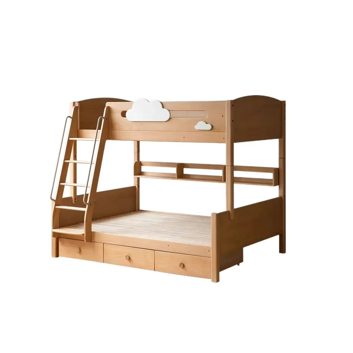 Cloud high and low bed Solid wood children's high and low bed Can be split, do not interfere with each other, mother and child b