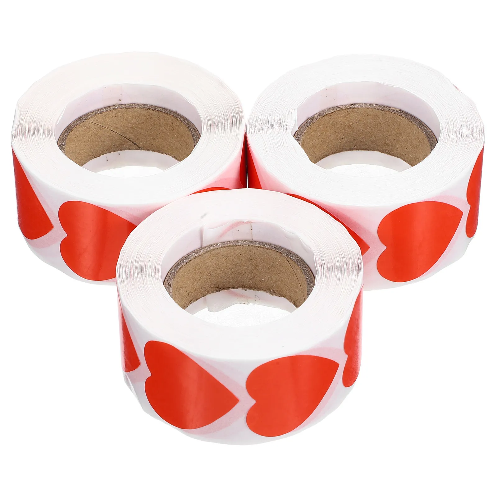 3 Rolls Red Valentine Heart Stickers Heart Shape Labels for Envelopes Crafting Scrapbooking Party Favor Decoration