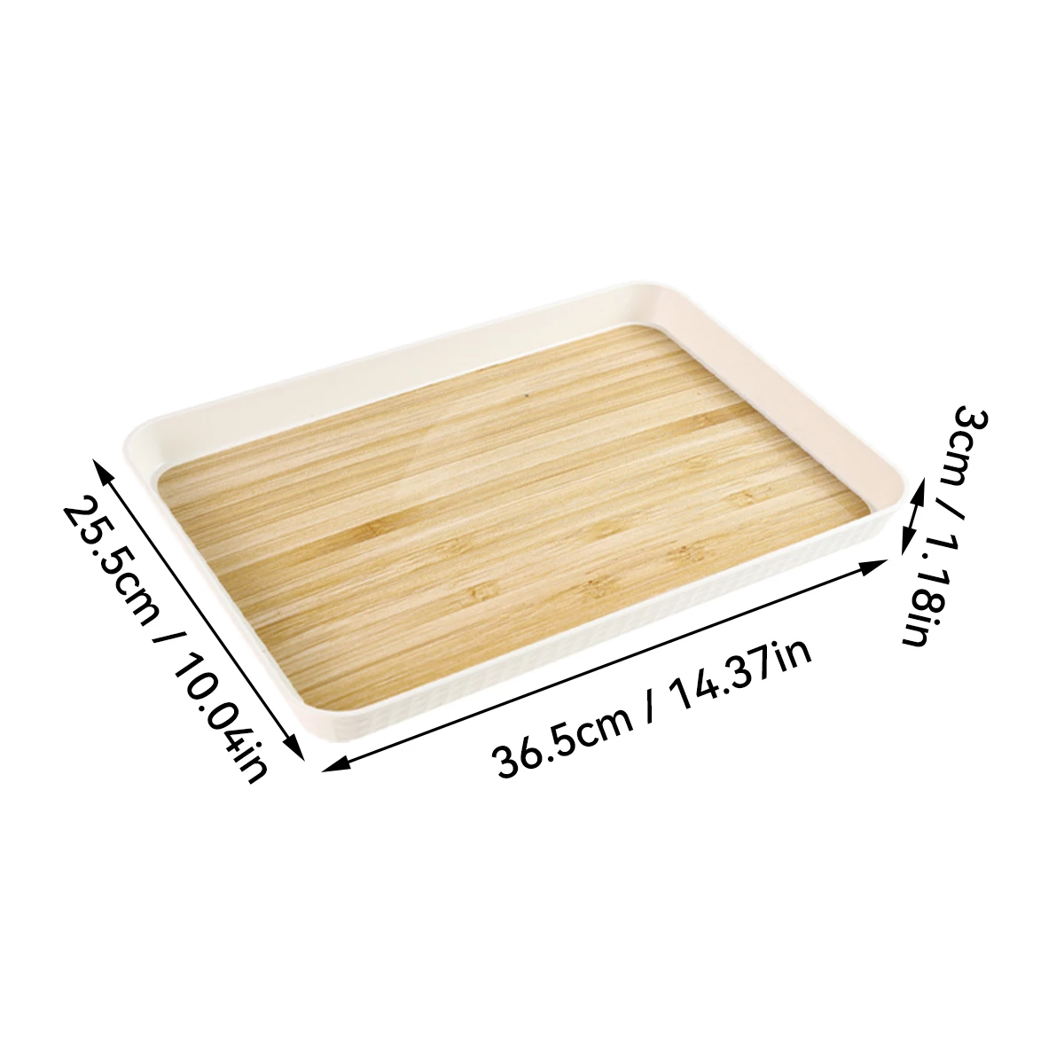 WORTHBUY Rechthoekig plastic opbergvak met grote capaciteit Herbruikbaar voedseldienblad Thee Dessert Fruitschaal Keukenorganizer