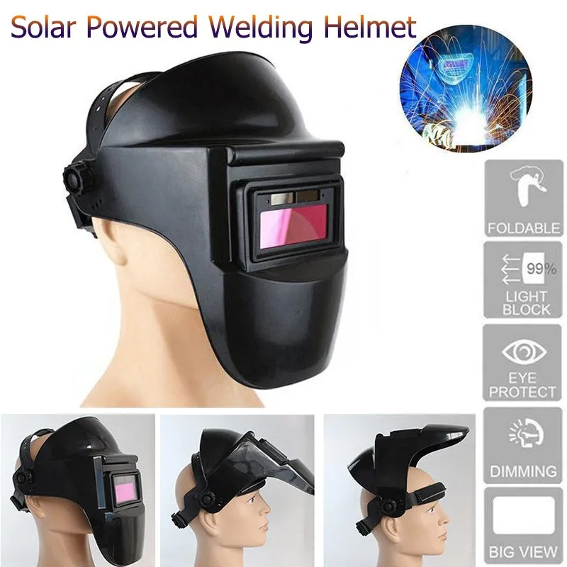 Automatic Welding Helmet Solar Powered Auto Darkening Hood with Adjustable Shade Range 4/9-13 for Mig Tig Arc Welder Mask