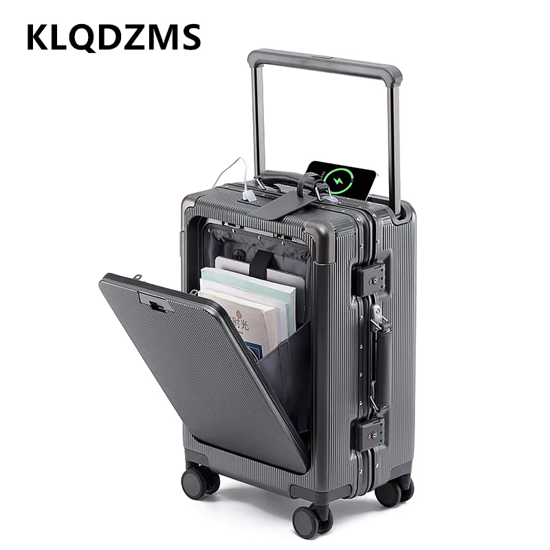 KLQDZMS casing troli 20 inci ABS + PC pria, koper beroda roda Universal kotak kombinasi 24 "26" untuk pria