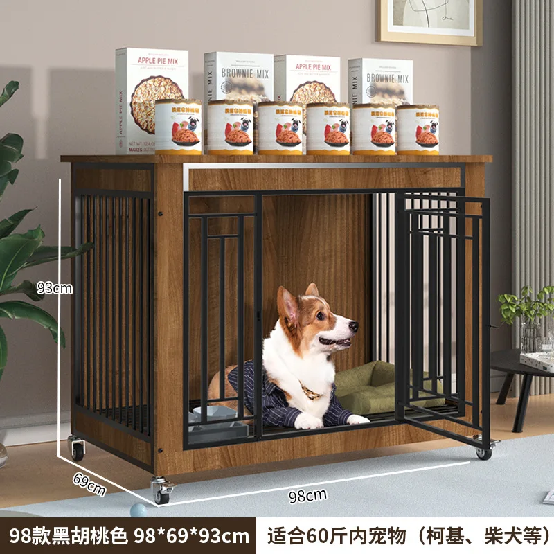 

Manufacturer solid wood dog cage small dog wooden cage medium with toilet separation pet cage dog villa