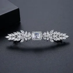 SLBRIDAL Luxury Trendy Prong Setting Cubic Zircon Women Hair Clip Barrettes Gilrs Bobby Pins Hairgrips Jewelry Hair Accessories